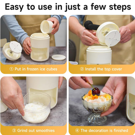 Home Small Hand Crank Ice Crusher Durable for Home Kitchen Bar Easy Operation
