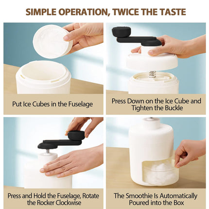 Home Small Hand Crank Ice Crusher Durable for Home Kitchen Bar Easy Operation