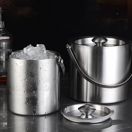1.6L/3L Stainless Steel Ice Bucket with Handle Home Bar Party Use Durable