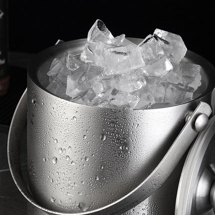 1.6L/3L Stainless Steel Ice Bucket with Handle Home Bar Party Use Durable