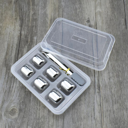 Oval Stainless Steel Ice Cubes Ice Wine Stones Chiller For Drinks Reusable