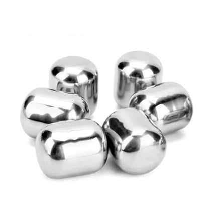 Oval Stainless Steel Ice Cubes Ice Wine Stones Chiller For Drinks Reusable