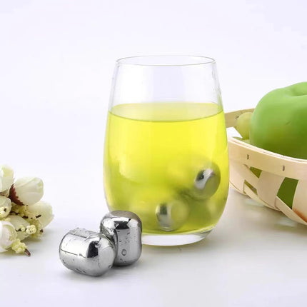 Oval Stainless Steel Ice Cubes Ice Wine Stones Chiller For Drinks Reusable
