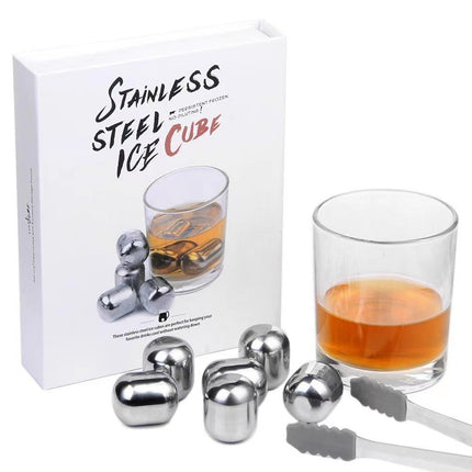 Oval Stainless Steel Ice Cubes Ice Wine Stones Chiller For Drinks Reusable
