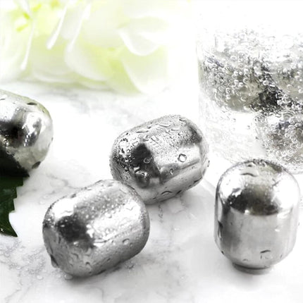 Oval Stainless Steel Ice Cubes Ice Wine Stones Chiller For Drinks Reusable