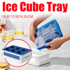 6 Grid Ice Cube Tray Set Square Ice Mold Making Box Food Grade Easy Release