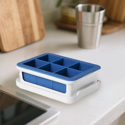 6 Grid Ice Cube Tray Set Square Ice Mold Making Box Food Grade Easy Release