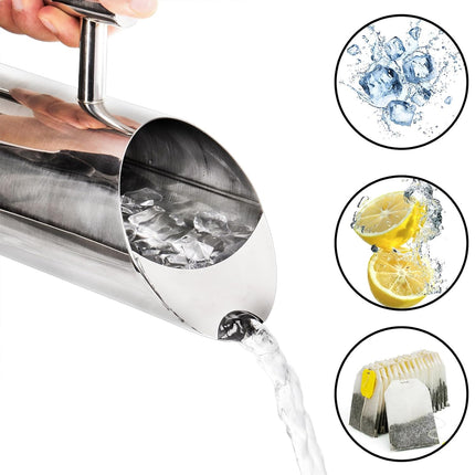 Stainless Steel Fruit Water Jug Straight Body Bar Ice Separator Cold Water Jug