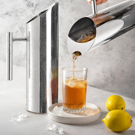 Stainless Steel Fruit Water Jug Straight Body Bar Ice Separator Cold Water Jug