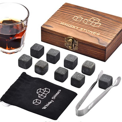 Ice Wine Stone Wooden Box Wine Set Wine Accessory Gift Box Portable Storage