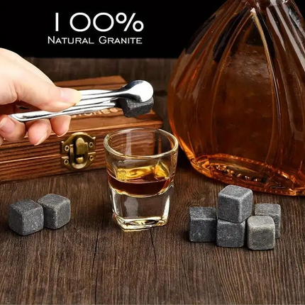Ice Wine Stone Wooden Box Wine Set Wine Accessory Gift Box Portable Storage