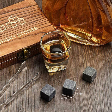 Ice Wine Stone Wooden Box Wine Set Wine Accessory Gift Box Portable Storage