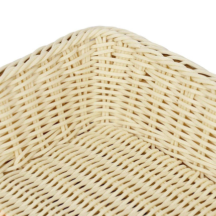 Hand Woven Rattan Style Storage Baskets Set of 6 Cream White Organiser Bins
