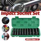 10pcs 8-24mm Impact Socket Set Metric Imperial Drive Air Garage Deep