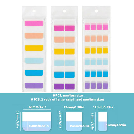 Writable Fluorescent Index Tabs 6 Pack Size Options