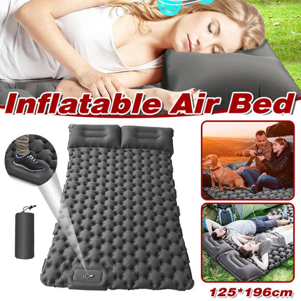 Double Camping Sleeping Pad Self Inflating Thick Air Bed Mattress Outdoor Hiking