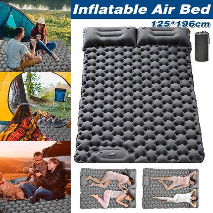 Double Camping Sleeping Pad Self Inflating Thick Air Bed Mattress Outdoor Hiking