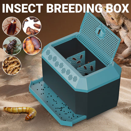 Insect Breeding Box Flip Cover Ventilated Insect Habitat Container for Home Lab