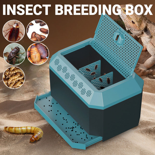 Insect Breeding Box Flip Cover Ventilated Insect Habitat Container for Home Lab