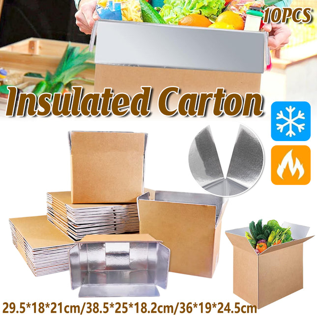 10pcs Insulated Carton Cold Chain Packaging Box Seafood Fresh Fruits Storage