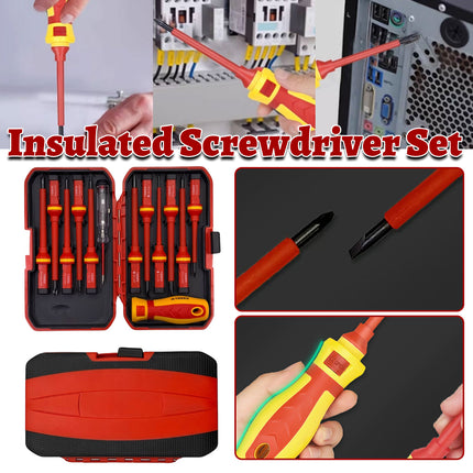 13PCS Insulated Screwdriver Set For Electrical Repair Home Workshop Tool Kit