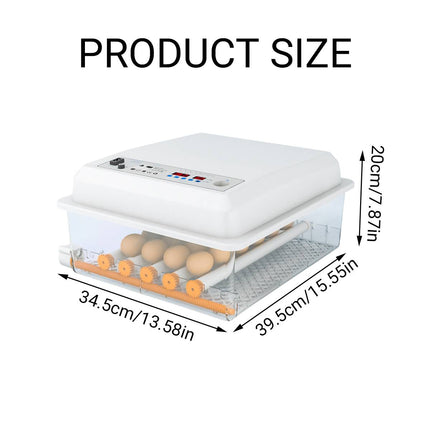 24 Egg Incubator Auto Turning Digital Temp Humidity Control for Chicken Duck