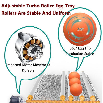 24 Egg Incubator Auto Turning Digital Temp Humidity Control for Chicken Duck