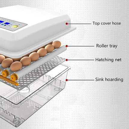 24 Egg Incubator Auto Turning Digital Temp Humidity Control for Chicken Duck
