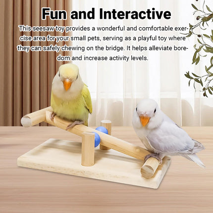 Interactive Bird Seesaw for Small Medium Birds Cage Toy Training Play Equipment