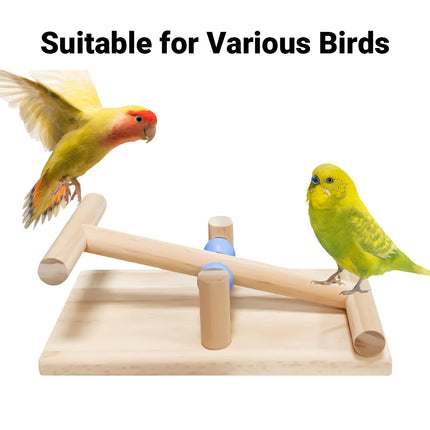 Interactive Bird Seesaw for Small Medium Birds Cage Toy Training Play Equipment