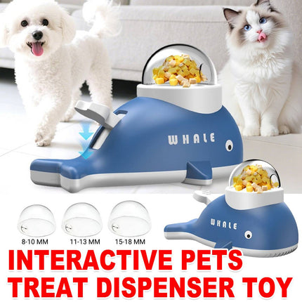 Whale Shaped Treat Feeder Slow Feeder For Cat Dog Interactive Self Play Pet Toy