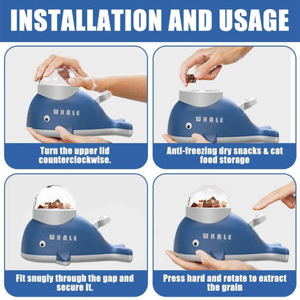 Whale Shaped Treat Feeder Slow Feeder For Cat Dog Interactive Self Play Pet Toy