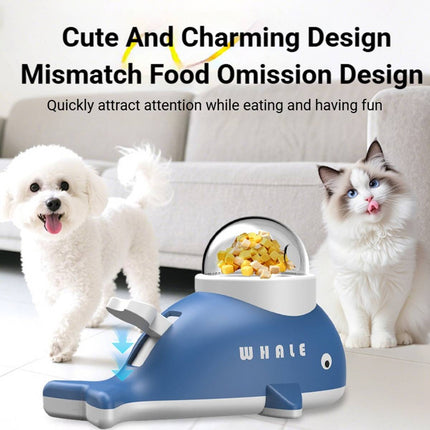 Whale Shaped Treat Feeder Slow Feeder For Cat Dog Interactive Self Play Pet Toy