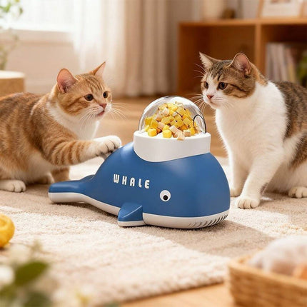 Whale Shaped Treat Feeder Slow Feeder For Cat Dog Interactive Self Play Pet Toy