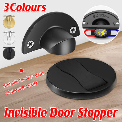 Invisible Door Stop Floor Wall Mount Dual Purpose Suction Holder Anti Collision