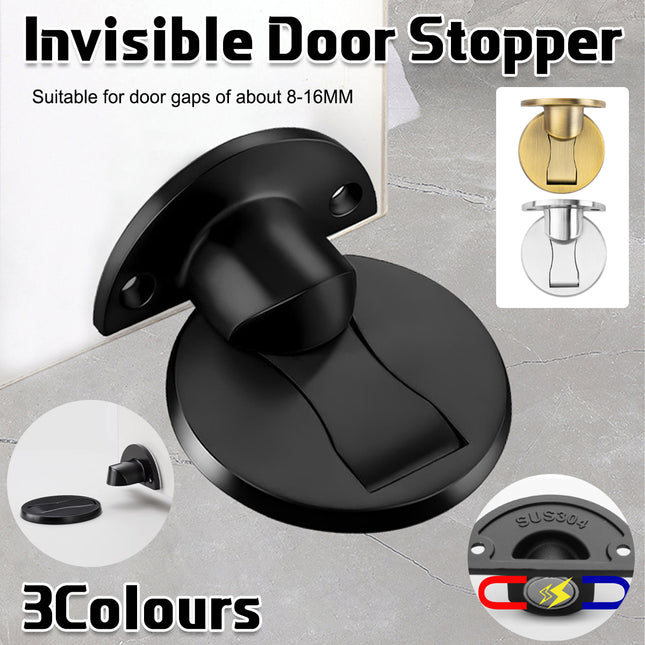 Invisible Door Stop Floor Wall Mount Dual Purpose Suction Holder Anti Collision