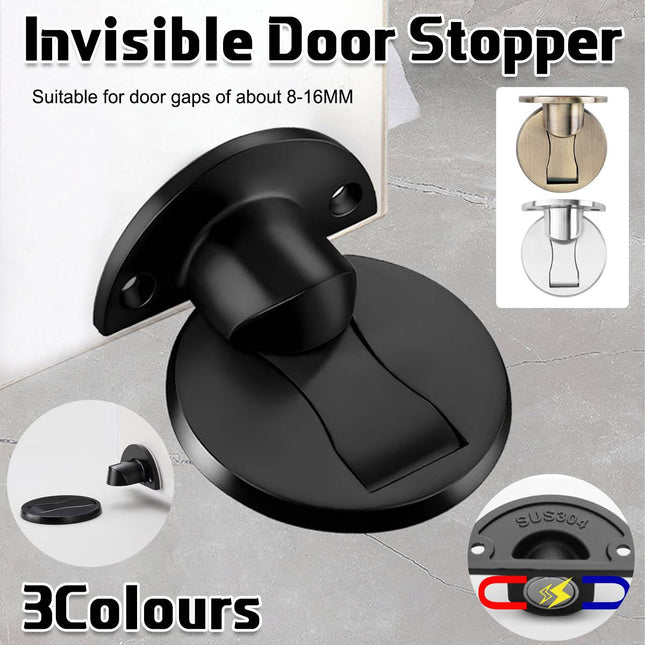 Invisible Door Stop Floor Wall Mount Dual Purpose Suction Holder Anti Collision