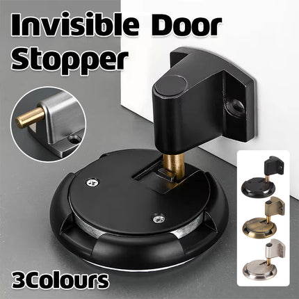 Floor Suction Door Stop Invisible Non Drilling Push Pull Holder for Bedroom
