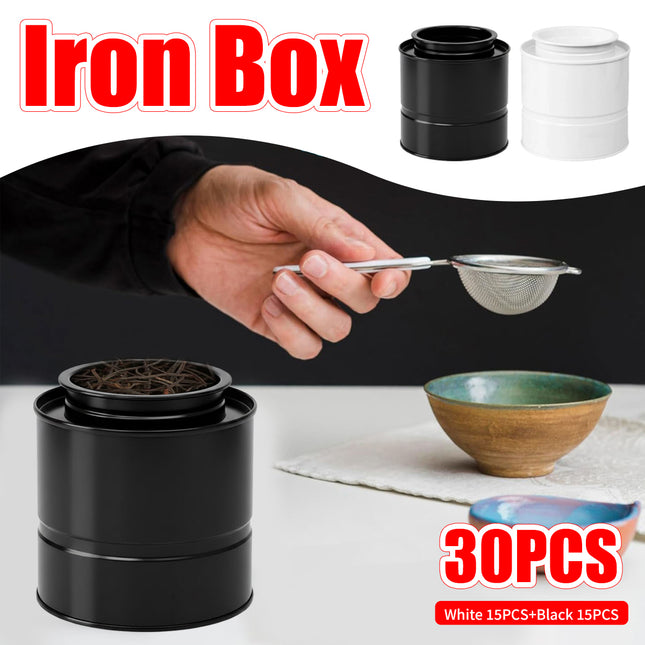 30PCS Round Tin Storage Containers with Lids Stackable Metal Packaging Tins