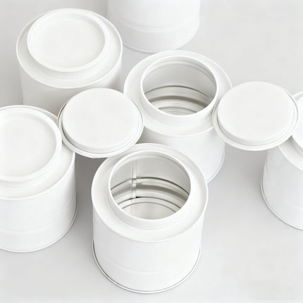 30PCS Round Tin Storage Containers with Lids Stackable Metal Packaging Tins