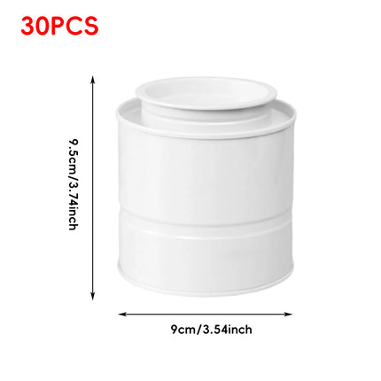 30PCS Round Tin Storage Containers with Lids Stackable Metal Packaging Tins