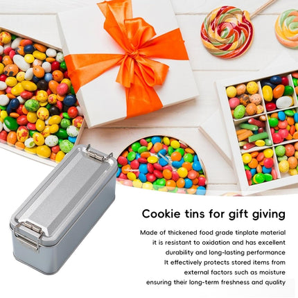 50 Pack Rectangular Metal Storage Tin Boxes with Buckle Lid for Gifts Crafts Storage