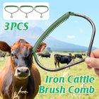 3PCS Iron Cattle Brush Comb Durable for Cattle Horses Sheep Grooming Hair Care