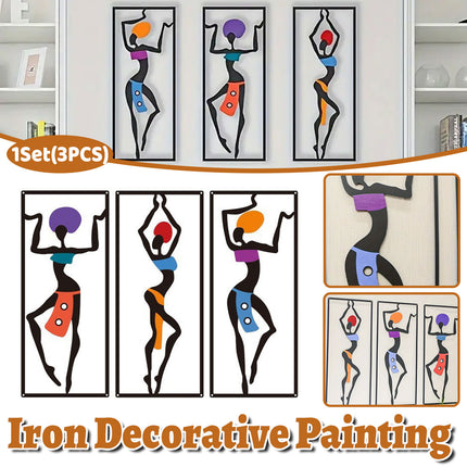 3PCS Iron Wall Decorative Paintingt Hanging Decor for Home Living Room Bedroom