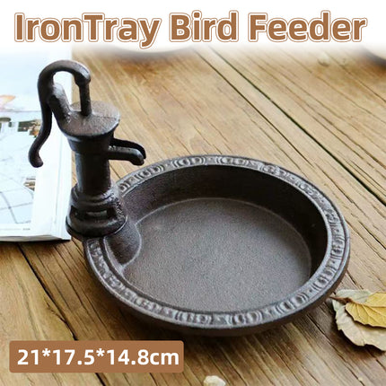 Iron Tray Bird Feeder Outdoor for Garden Yard Wild Birds Weatherproof Anti Rust