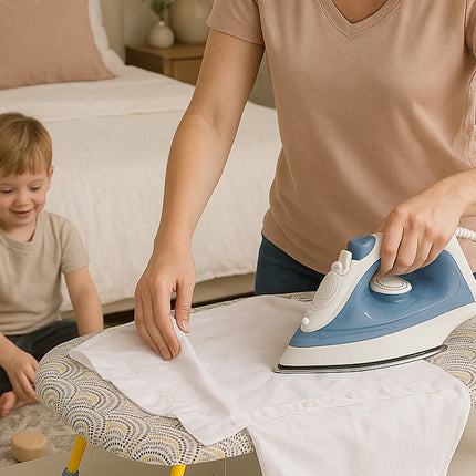 Folding Portable Ironing Board with Adjustable Rack for Home Use
