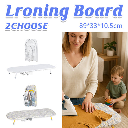 Folding Portable Ironing Board with Adjustable Rack for Home Use