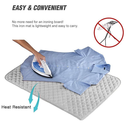 Household Portable Foldable Heat Resistant Ironing Board Mat Non Slip Easy Store