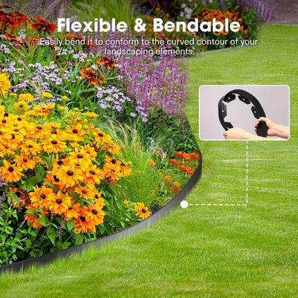 L Shaped Garden Edging Border Grass and Stone Landscape Barrier Retaining Strip