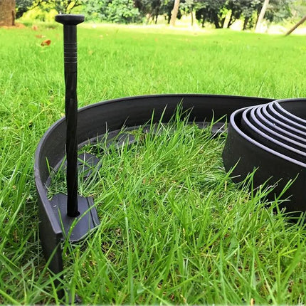 L Shaped Garden Edging Border Grass and Stone Landscape Barrier Retaining Strip